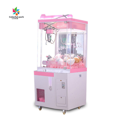 7 인치 스크린 클로 장난감 기계 분홍색 격자 유압 너클 붐 기중기 기계