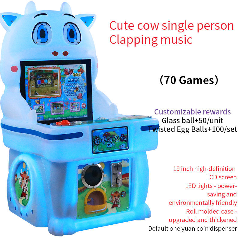 Cute Cow Coin-operated Single-Player Music Children Clap Game of Good Quality 19-Inch