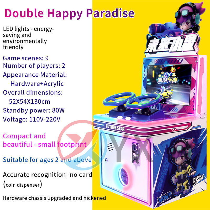 Indoor Coin-operated Arcade Game Machine For 2-player Racing Simulation Featuring Car Racing Gameplay