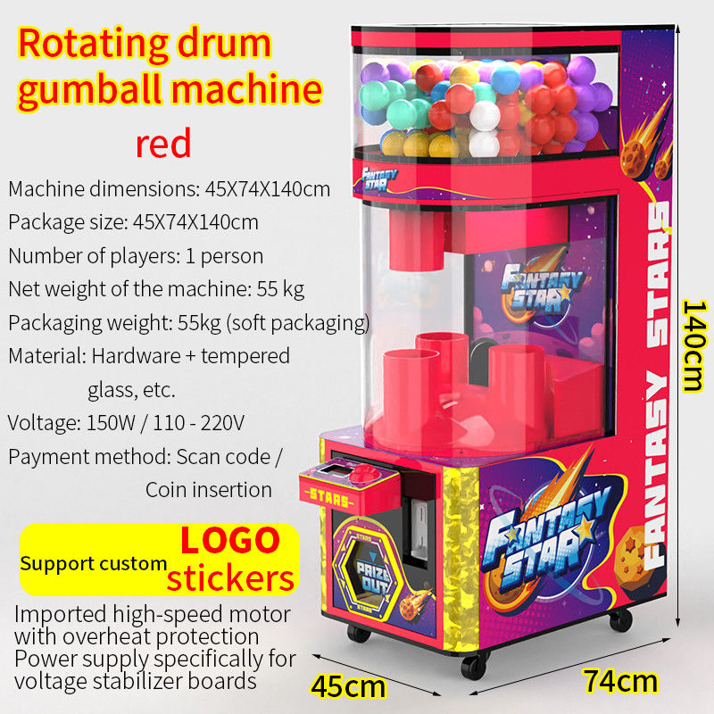 Red Lucky Dino Coin-operated Automatic Toy Dispensing Arcade Game Machine (100mm)