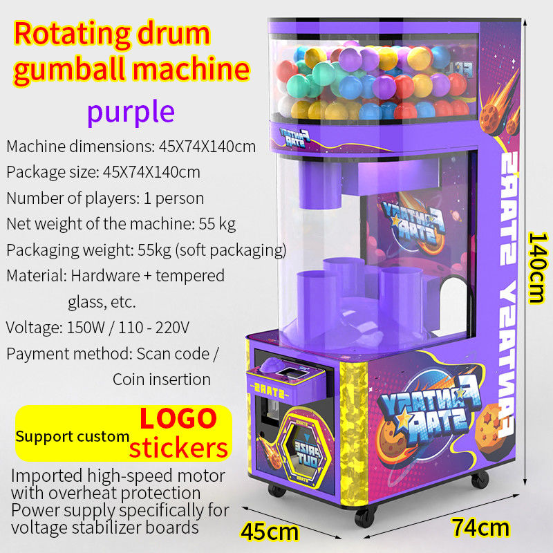 Purple Lucky Dino Coin-operated Automatic Toy Dispensing Arcade Game Machine (100mm)