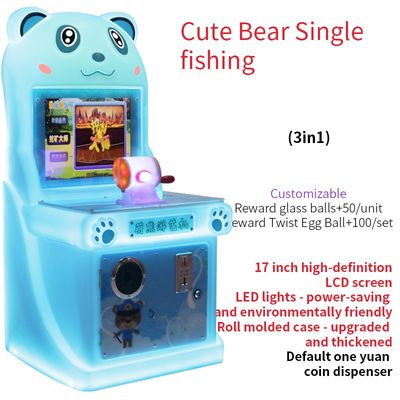 귀여운 곰 낚시 재미 미니 자동 판매 기계 220V 어린이 아케이드 기계